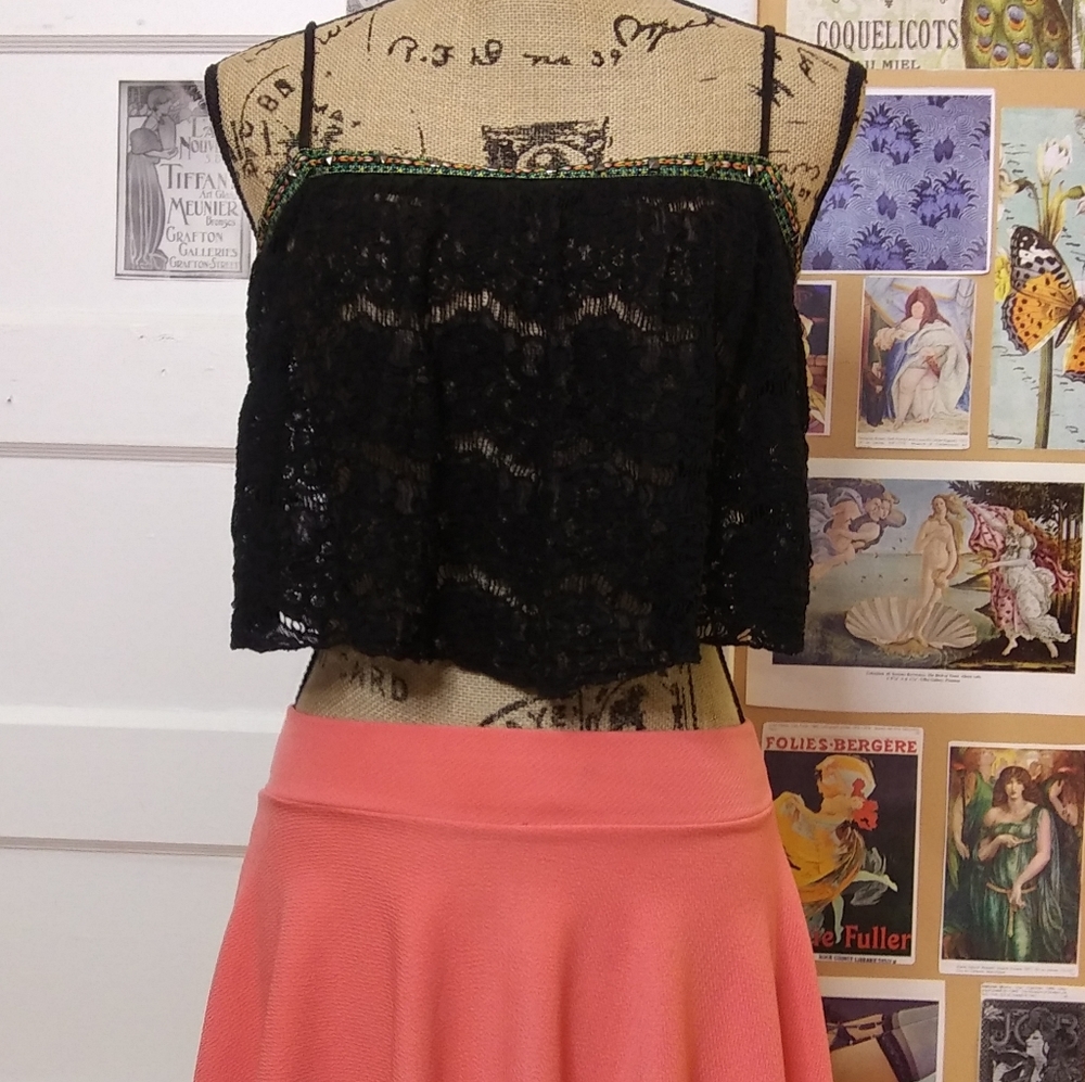 See through Faux Lace Crochet Top